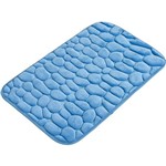 Tapete de Banheiro Soft com Pedrinhas Azul - Loani
