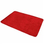 Tapete Liso para Quarto e Sala Tecido de Pelúcia 70cm X 50cm - Vermelho