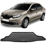 Tapete Porta Malas Bandeja Renault Logan 2014 a 2019 Preto em PVC com Bordas de Segurança