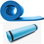 Tapete Yoga Azul em NBR 186x60x0.8cm Pilates Treinamento