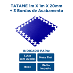 Tatame 1m X 1m X 20mm + 3 Borda Acabamento - Double Sortido