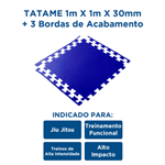 Tatame 1m X 1m X 30mm + 3 Bordas Acabamento - BJJ Impact Sortido
