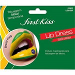 Tatuagem Labial First Kiss Bandeira do Brasil Lip Dress