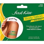 Tatuagem para Rosto e Corpo Temporária First Kiss Bandeira do Brasil