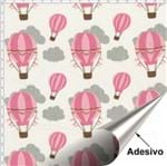 Tecido Adesivo para Patchwork - Balões Rosa (45x70)