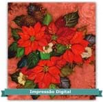 Tecido Estampado para Patchwork Bia Moreira - Mosaico Flor de Natal 02 (0,55x1,40)