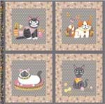 Tecido Estampado para Patchwork - Casa Belém Painel Almofadas Pet Cats Cor 01 (0,60x1,40)