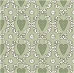 Tecido Estampado para Patchwork - Coleção Delicatesse Verde Coração (0,50x1,40)