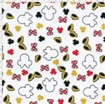 Tecido Estampado para Patchwork - Coleção Disney Guarda Roupa Minnie Fundo Amarelo (0,50x1,50)