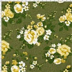 Tecido Estampado para Patchwork - Coleção Floral Paris Rosas Paris Oliva (0,50x1,40)