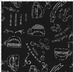 Tecido Estampado para Patchwork - Coleção Gourmet Coffe Fundo Preto (0,50x1,40)