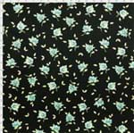 Tecido Estampado para Patchwork - Coleção Jardim das Flores Mini Flor Preto Azul (0,50x1,40)
