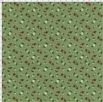 Tecido Estampado para Patchwork - Coleção Lancaster Micro Flores Fundo Verde (0,50x1,40)