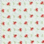 Tecido Estampado para Patchwork - Coleção Romance Botão Romance Verde Chá (0,50x1,40)