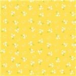 Tecido Estampado para Patchwork - Coleção Santo Antônio Buquê Fundo Amarelo (0,50x1,40)