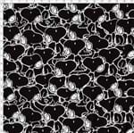 Tecido Estampado para Patchwork - Coleção Snoopy Full Fundo Preto (0,50x1,40)