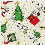 Tecido Estampado para Patchwork - Coleção Snoopy Xmas Snoopy (0,50x1,40)
