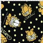 Tecido Estampado para Patchwork - Garfield com Poá Amarelo (0,50x1,40)