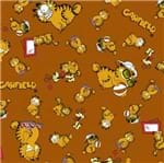 Tecido Estampado para Patchwork - Garfield Expressão Fundo Marrom (0,50x1,40)