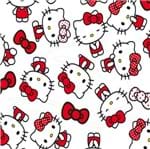 Tecido Estampado para Patchwork - Hello Kitty Lances Fundo Branco (0,50x1,40)
