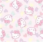 Tecido Estampado para Patchwork - Hello Kitty Love Fundo Rosa Claro (0,50x1,40)