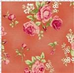 Tecido Estampado para Patchwork - Millyta Four Seasons Rosas com Fundo Rose (0,50x1,40)