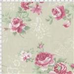 Tecido Estampado para Patchwork - Millyta Shabby Romantic Rosas com Textura Bege Claro (0,50x1,40)