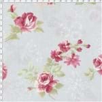 Tecido Estampado para Patchwork - Millyta Shabby Romantic Rosas com Textura Cinza Claro (0,50x1,40)