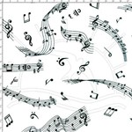 Tecido Estampado para Patchwork - Notas Musicais 02 (0,50x1,40)