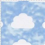 Tecido Estampado para Patchwork - Nuvens Grandes Texturão Azul Cor 02 (0,50x1,40)