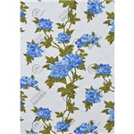 Tecido Jacquard Estampado Floral Azul - 1,40m de Largura