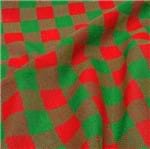 Tecido Juta Estilotex - Xadrez Verde com Vermelho (0,50x1,40)