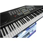 Teclado Musical 61 Teclas Arranjador HK 2106 com Microfone/Visor LCD/Fonte Bivolt/Suporte Partitura