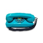 Telefone Antigo Tijolinho Azul Turquesa - Funciona e Decora