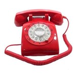 Telefone Retrô Vermelho de Disco Anos 70 e 80