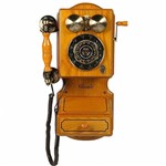 Telefone Retrô Vintage Antigo Fio Classic Bell Madeira