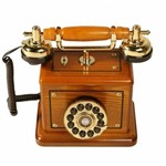 Telefone Retrô Vintage Antigo Fio Classic Royal Madeira