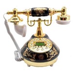 Telefone Retrô Vintage em Porcelana - com Identificador de Chamadas