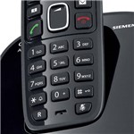 Telefone S/ Fio DECT 6.0 C/ Identificador de Chamadas, Display e Teclado Iluminados, Função Alarme E Agenda P/ Até 80 Contatos -  A390 Preto - Siemens Gigaset