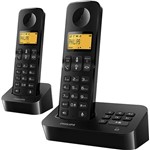 Telefone Sem Fio com Ramal Philips Preto D2052B/BR com Identificador de Chamadas Secretária Eletrônica