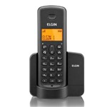 Telefone Sem Fio Elgin TSF 8001 com Identificador de Chamadas, Viva Voz e Display Iluminado – Pret