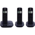 Telefone Sem Fio Motorola Dect Gate 4000 MRD3 com Identificador de Chamadas e 2 Ramais Preto