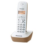 Telefone Sem Fio Panasonic KX-TG1611 com Identificador de Chamadas - Dourado/Branco