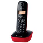 Telefone Sem Fio Panasonic Kx-tg1611 com Identificador de Chamadas - Vermelho/pr