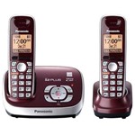 Telefone Sem Fio Panasonic KX-TG6521 ID de Chamadas 2 Bases