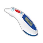 Termômetro Digital de Ouvido para Uso Adulto e Pediátrico na Cor Azul e Branco da Supermedy