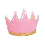 Tiara Acessório Carnaval Coroa Princesas com Luz Led Rosa