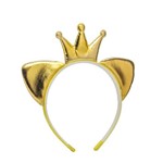 Tiara Acessório Carnaval Gatinha Coroa Princesa Dourado