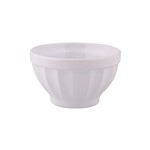 Tigela Bowl de Cerâmica Retrô 570ml Branco Branco