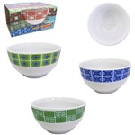 Tigela de Porcelana Redonda Bowl Azulejo Sortidos 500ml